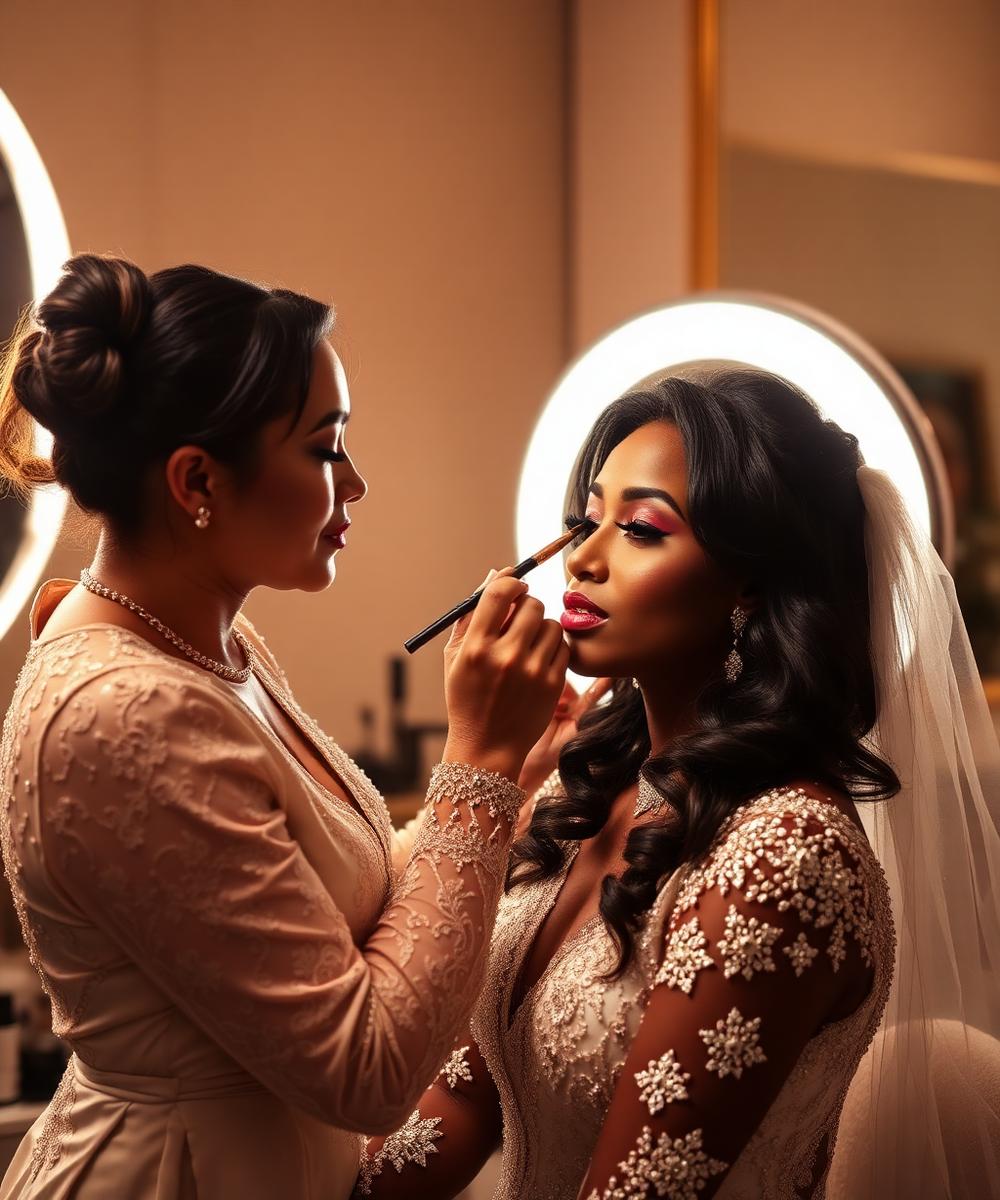 Makeup artist at work
